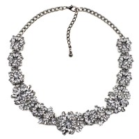 Chrysanthemum Crystal Floral Statement Necklace